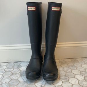 Size 8 Hunter Boots Matte Black